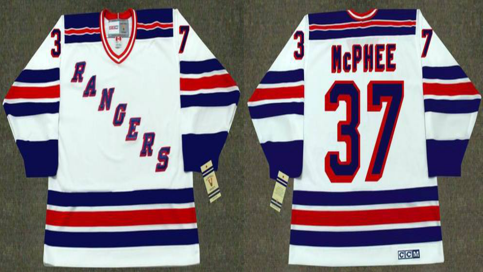 2019 Men New York Rangers #37 McPhee white CCM NHL jerseys